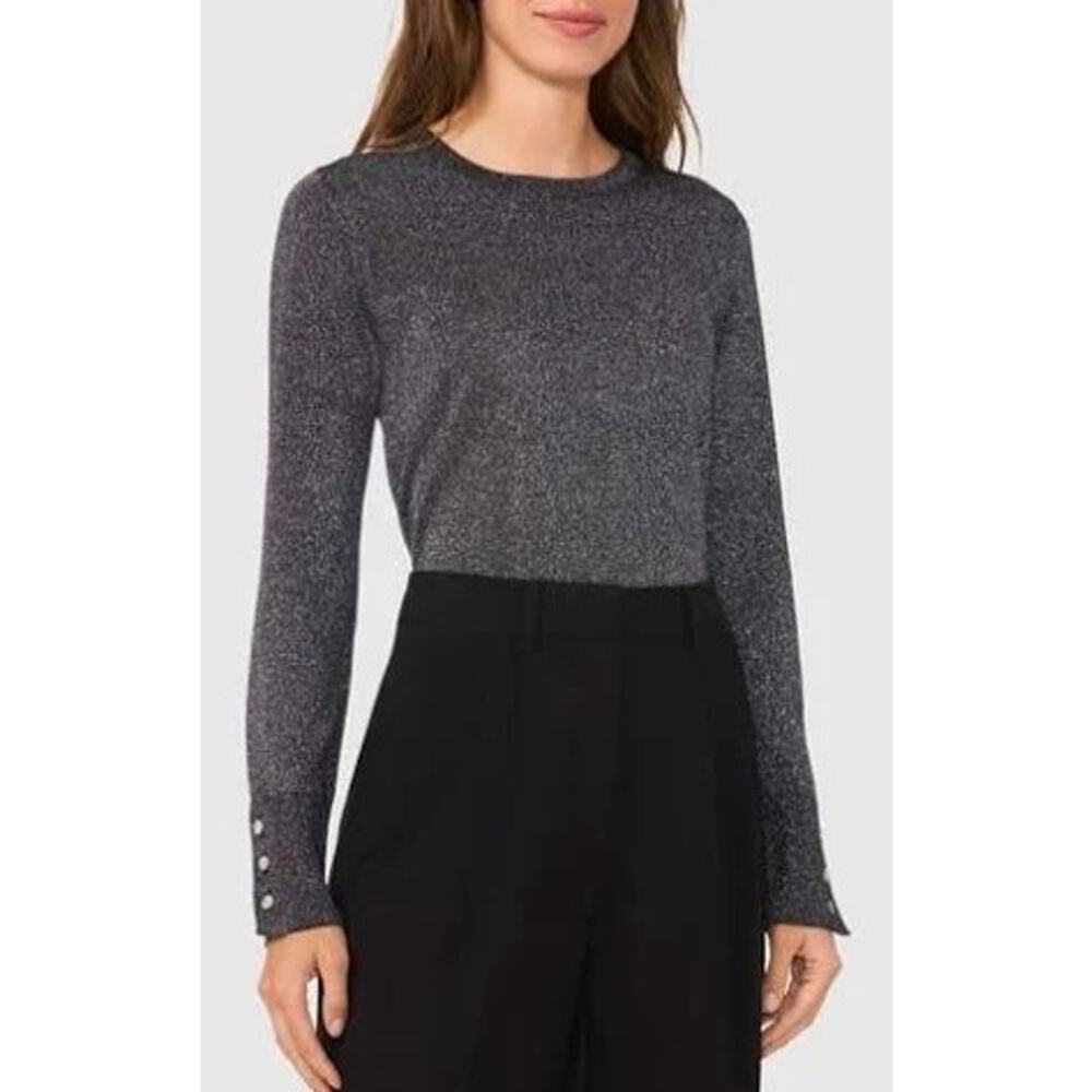 NWOT Halogen Glitter Metallic Long Sleeve Sweater Sz Medium Flawed